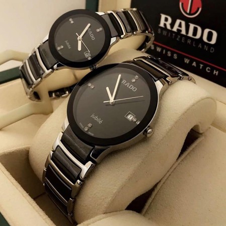 Rado Jublie Silver & Black Couple Watches